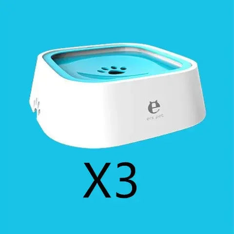 1.5L Cat Dog Water Bowl Carried Floating Bowl Blue 3pcs