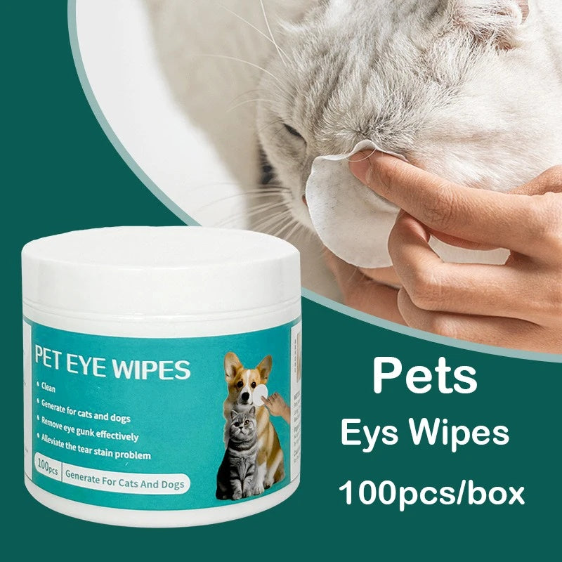 Pet Cleaning Products Eye Wipes To Remove Tear Marks Cleaning Wet Tissues 100pcs