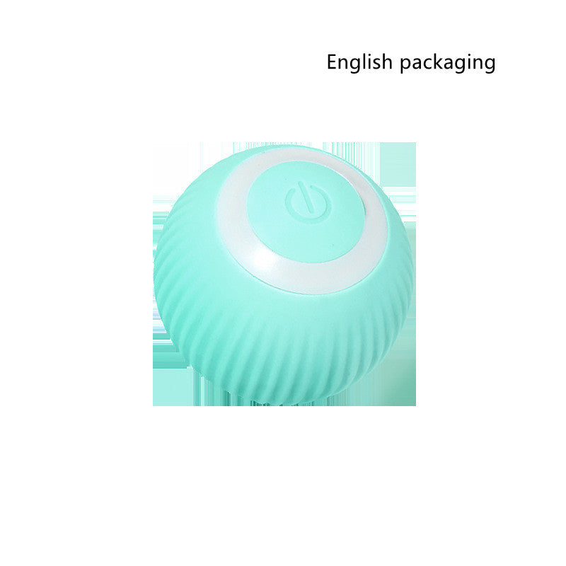 Cat Gravity Intelligent Rolling Ball Tease Toy Pet Automatic Rotating Ball Green English packaging USB