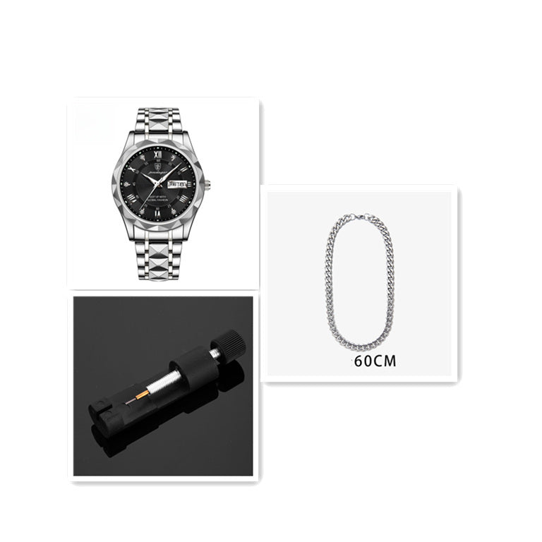 Men's Waterproof Double Calendar Luminous Quartz Watch 5style Set