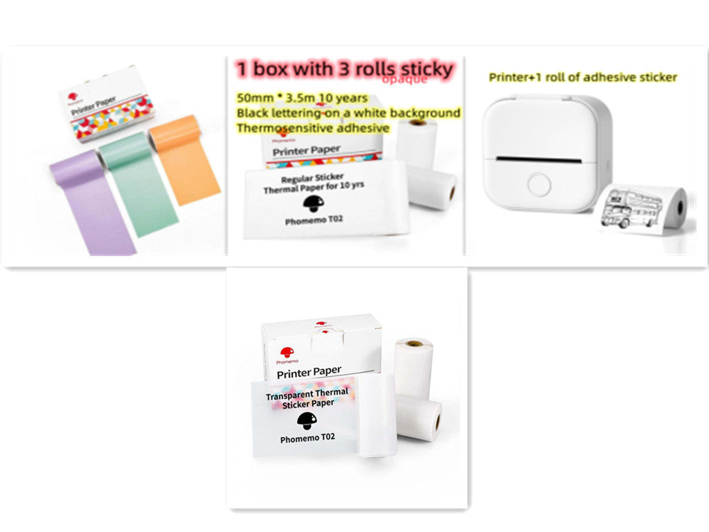 Portable Mini Thermal Label Printer Home Photo Printer Bluetooth-compatible Mini Label Printer Set11 USB