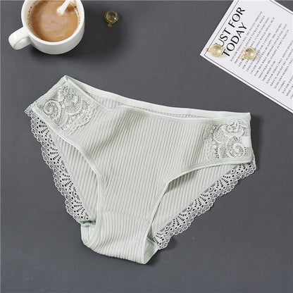 Pure Color Comfortable Plus Size Ladies Soft Underwear Green2