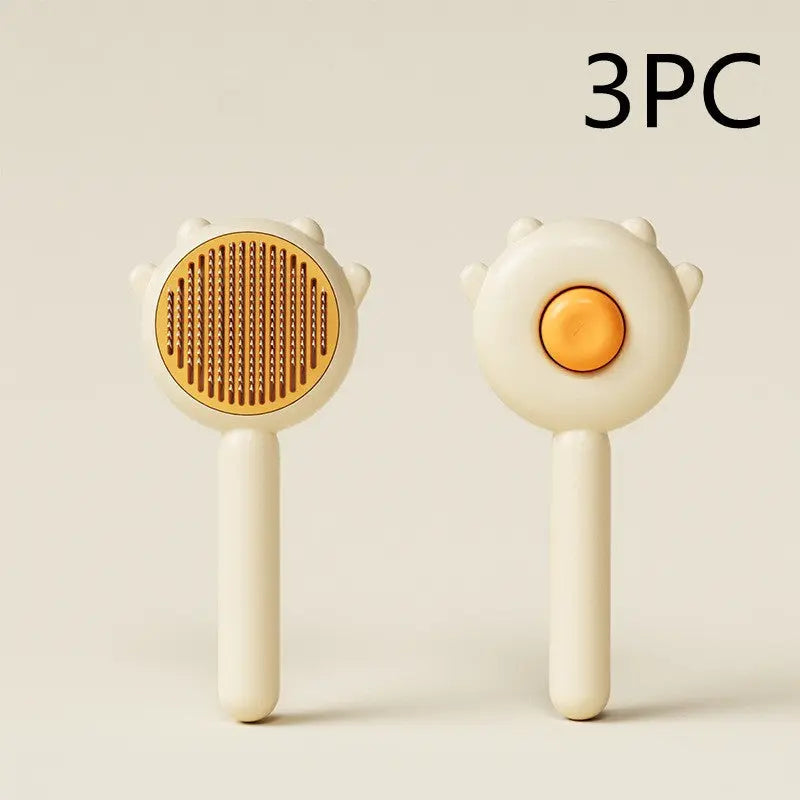 cat-comb-massage-pet-magic-combs-hair-removal-cat-and-dog brush Yellow 3PC