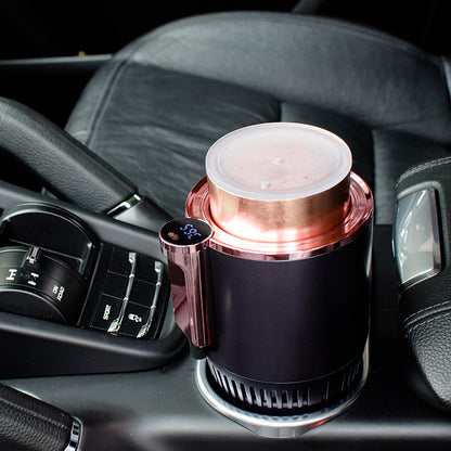 2 In 1 Car Heating Cooling Smart Car Cup Holder Digital Temperature Display Drink Cup Warmer Cooler Mini Car Refrigerator