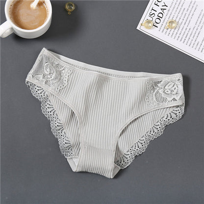 Pure Color Comfortable Plus Size Ladies Soft Underwear Light Grey2