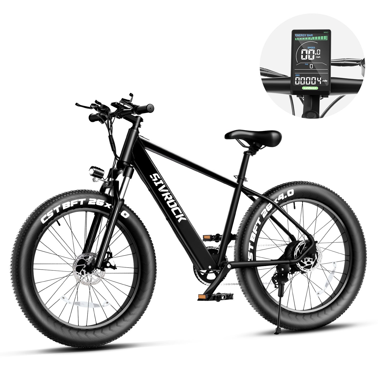 Professional Electric Bike For Adults, Fat Tire Electric Mountain Bicycle, 1000W Motor 48V 15Ah Ebike For Trail Riding, UL And GCC Certified Black