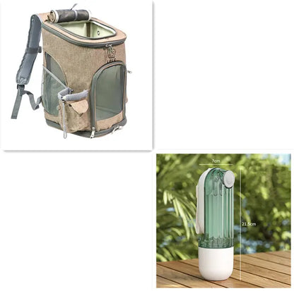 2 In 1 Pet Water Cup Green set