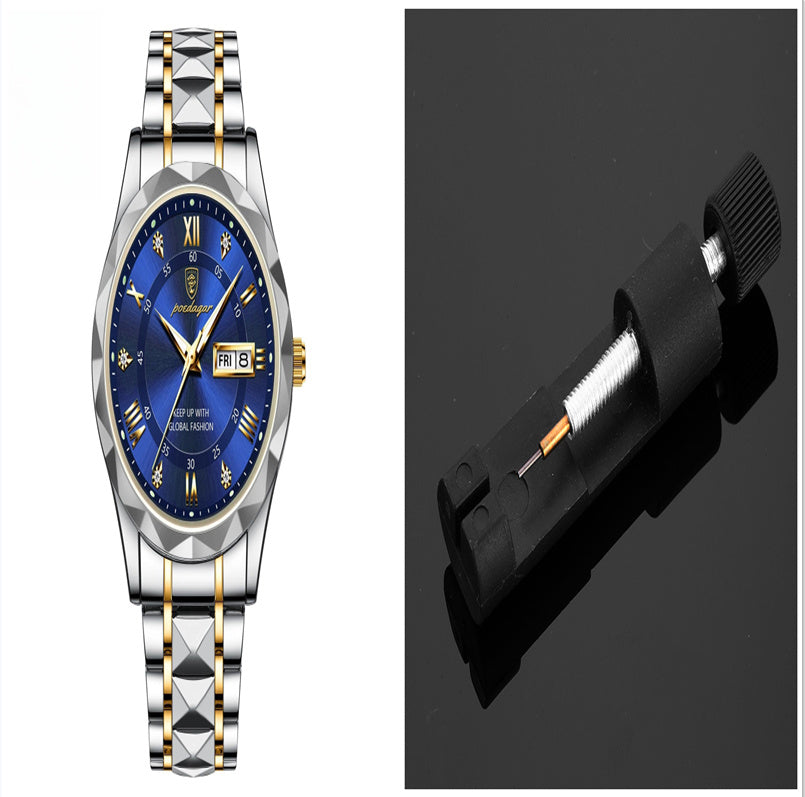 Men's Waterproof Double Calendar Luminous Quartz Watch 2style Carrying a tape remover