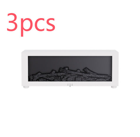 New Flame Aromatherapy Machine Colorful Essential Oil Humidifier 3D Flame Fireplace Machine White Gift Remote Control 3PCS