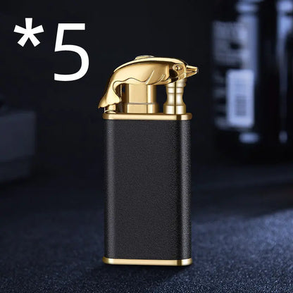 Creative Blue Flame Lighter Dolphin Dragon Tiger Black Scrub Dolphin bk872 5PCS