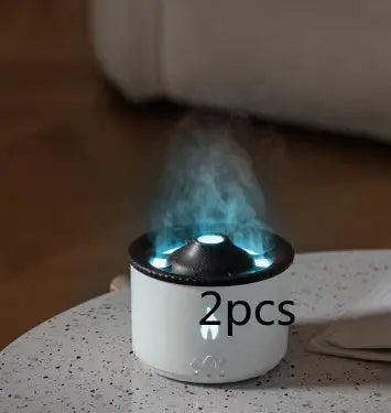 New Creative Ultrasonic Essential Oil Humidifier Volcano Blue flame bead2pcs