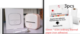 Portable Mini Thermal Label Printer Home Photo Printer Bluetooth-compatible Mini Label Printer Pinkset2. USB