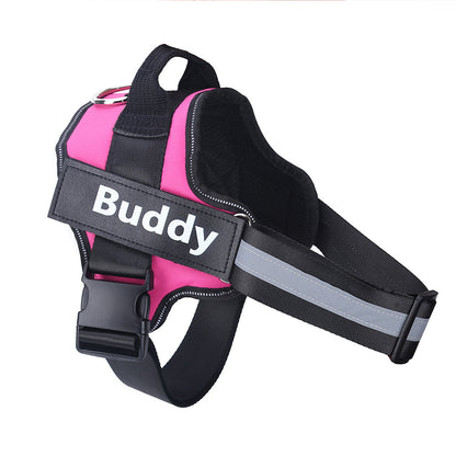 Personalized Dog Harness Adjustable Pet Harness Vest For Small Large Dog Rose Red