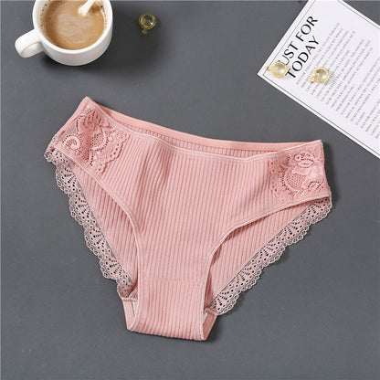 Pure Color Comfortable Plus Size Ladies Soft Underwear Pink2