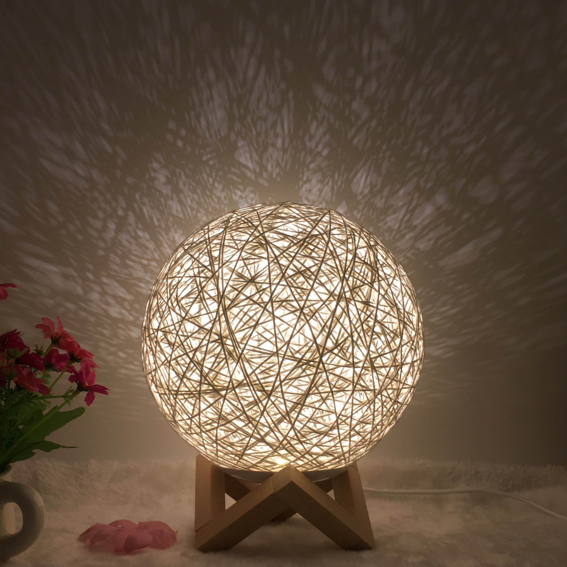 Hot Selling Creative Linen Table Lamp16 Color Remote Control Lamp White shelf