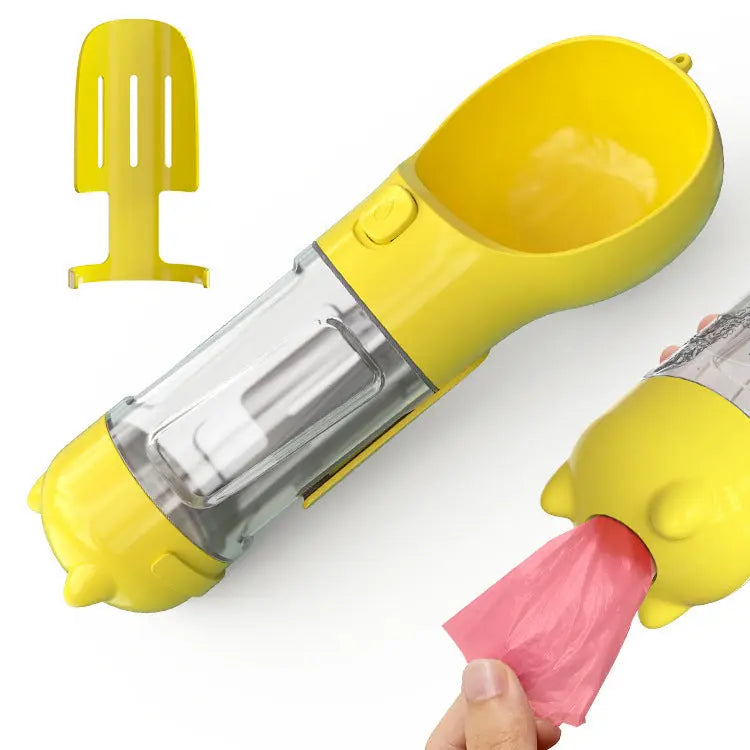 Pet Water Bottle Feeder Bowl Portable Pet Outdoor Travel 3 In 1 Dog Water Bottle Yellow3style 500ml