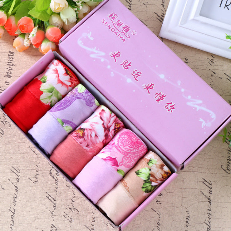 Modal Underwear For Women Mid-waist Cotton 5 Pieces F Group