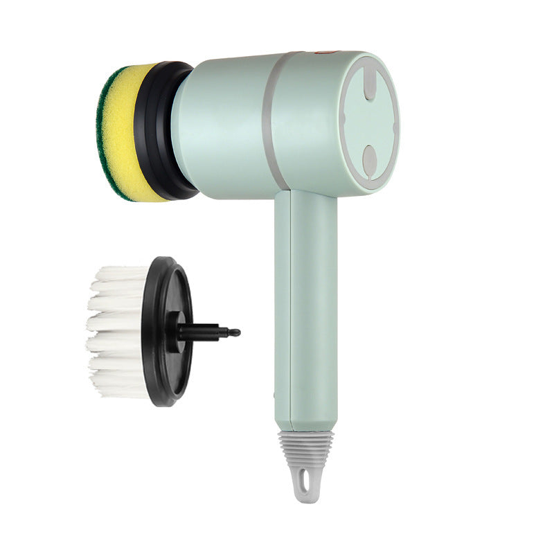 Electric Cleaning Brush Multifunctional Scouring Pad Green 1PC