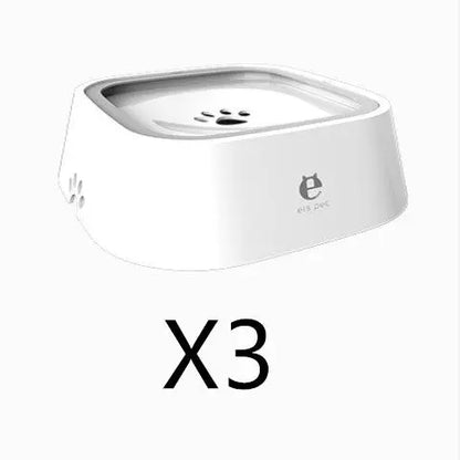 1.5L Cat Dog Water Bowl Carried Floating Bowl White 3pcs