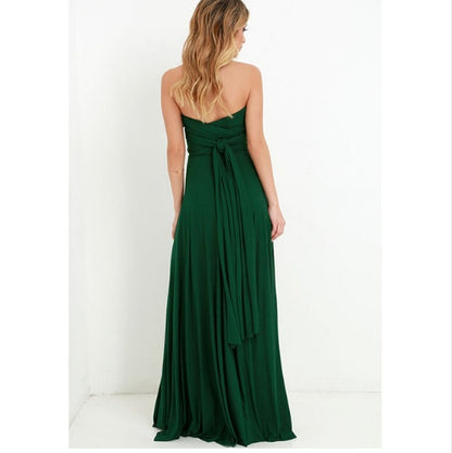 Women's Sexy Long Party Dress Club Floor-Length Summer Backless Bandage Maxi Dress Green