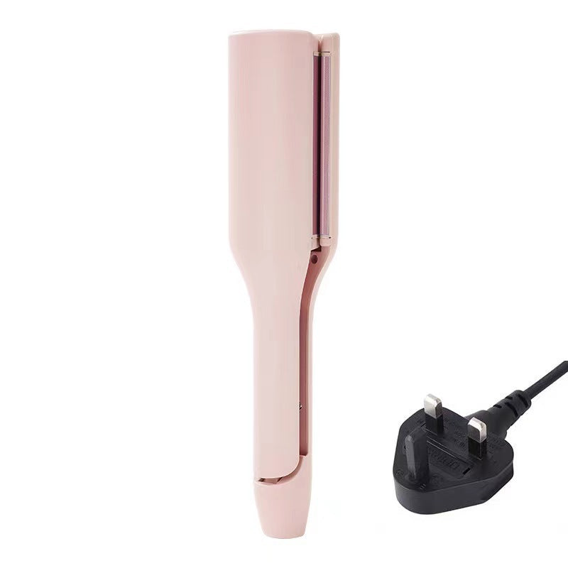 Hair Curling Iron Temperature Adjustable Fast Heating For All Hair Style Pink UK 1PC