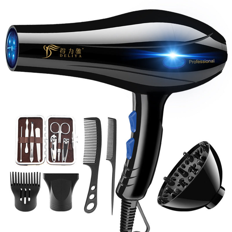 Home Hairdressing High-Power Blue Light Negative Ion Hair Dryer Black