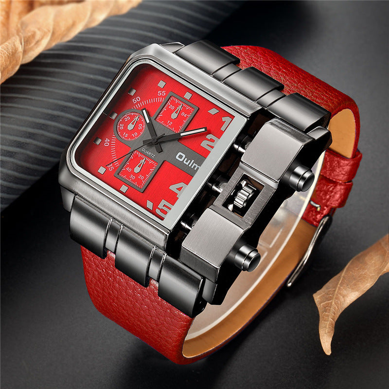 Quartz Watch Men's Watch OULM Casual Belt Men's Watch