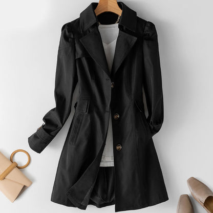 Mid-length Slim-fit Korean Jacket Black