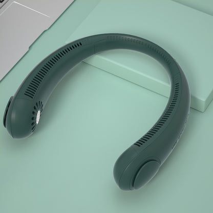 Leafless Hanging Neck Fan Usb Charging Lazy Silent Fan Green