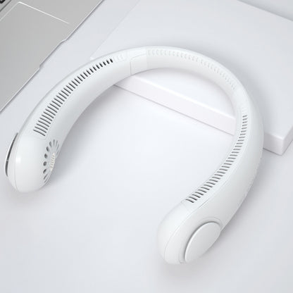 Leafless Hanging Neck Fan Usb Charging Lazy Silent Fan White