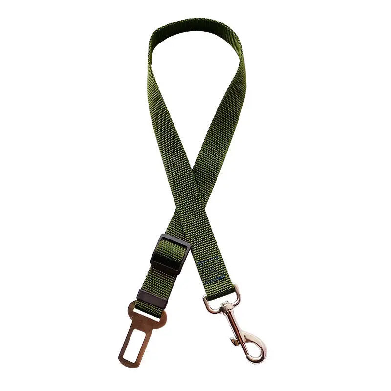 Adjustable Pet Cat Dog Car Seat Belt Pet Seat Vehicle Army Green