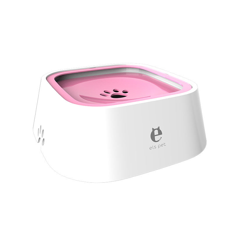 Pet Feeding Bowls Not Wetting Mouth No Spill Cat Bowl Prevent Splashing Water Feeder Pink