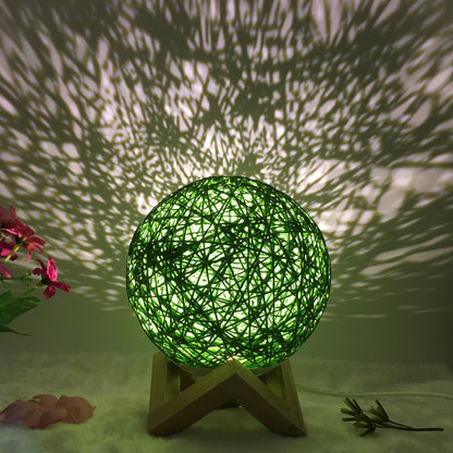 Hot Selling Creative Linen Table Lamp16 Color Remote Control Lamp Green shelf 15cm