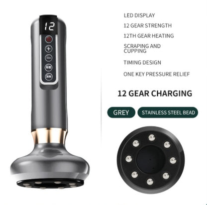 Electric Vacuum Cupping Massager For Body Massage Body Cups Grey 12speed charging A15 USB