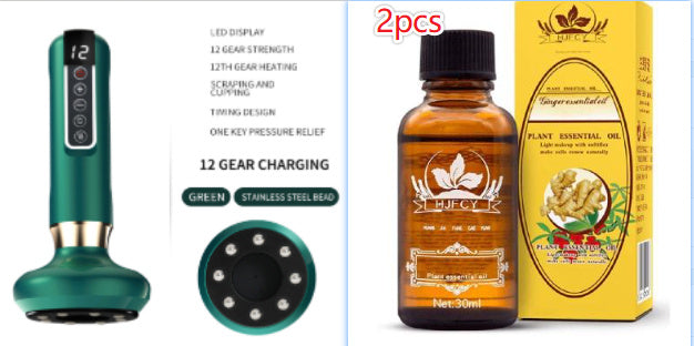 Electric Vacuum Cupping Massager For Body Massage Body Cups Green set1 12speed charging A15 USB