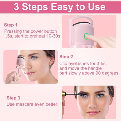 Eyelash Curler Portable Electric Heated Comb Eye Lash