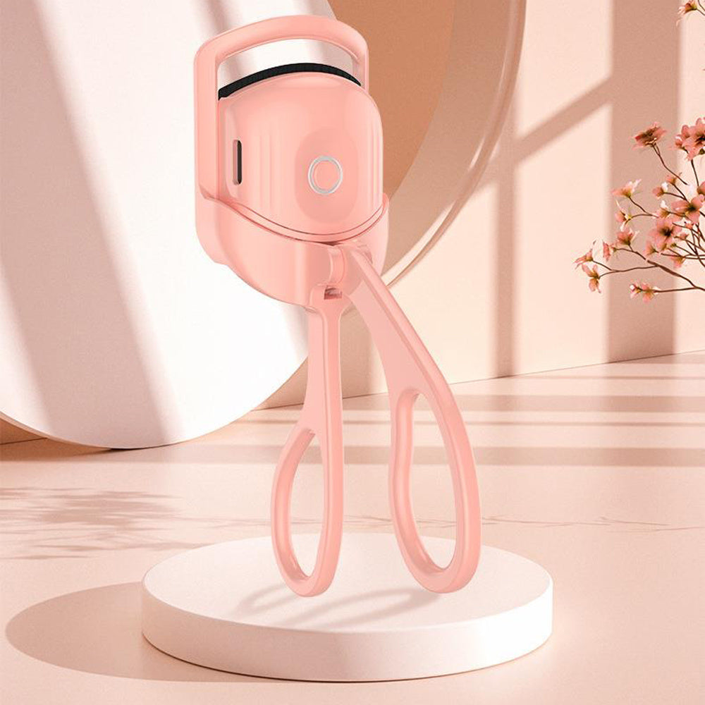 Eyelash Curler Portable Electric Heated Comb Eye Lash Pink