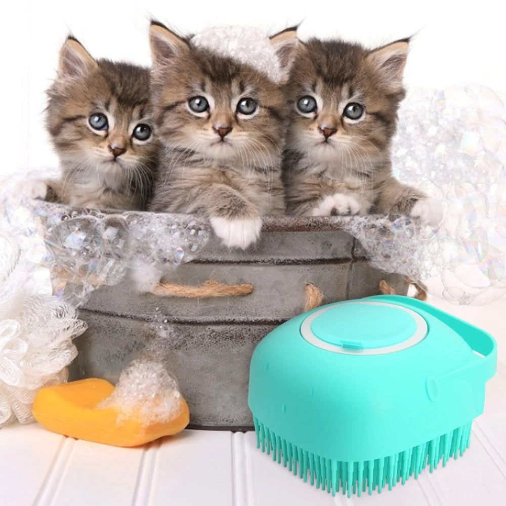 Pet Dog Shampoo Massager Brush Cat Massage Shower Brush