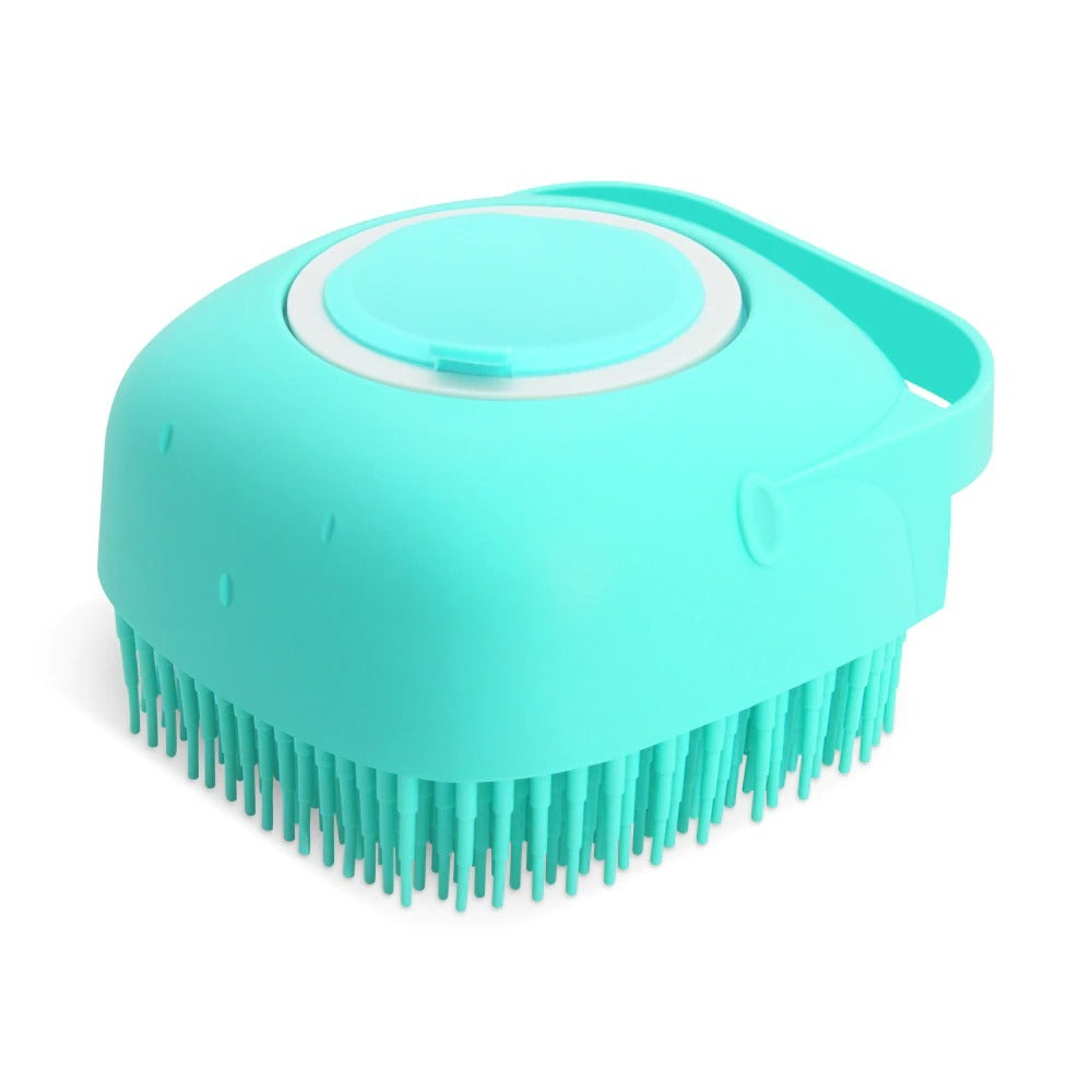 Pet Dog Shampoo Massager Brush Cat Massage Shower Brush Blue