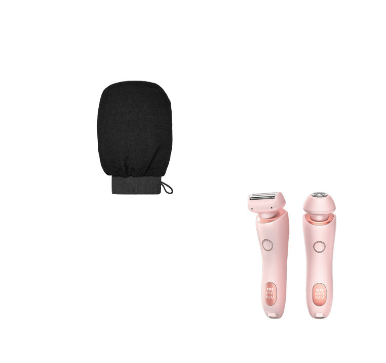2 In 1 Hair Removal USB Rechargeable Trimmer Women Body Razor Pink Set USB