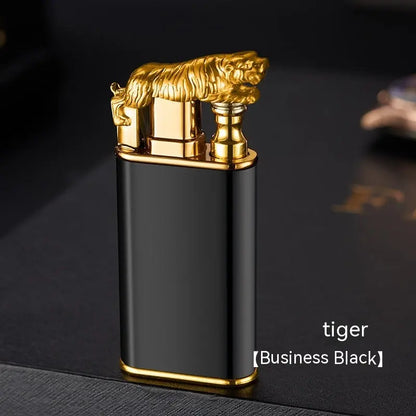 Creative Blue Flame Lighter Dolphin Dragon Tiger All Tiger Black 1PCS