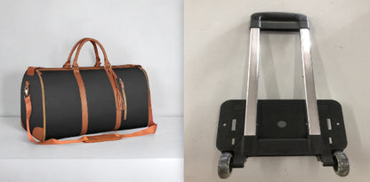 Large Capacity Travel Duffle Bag Black brown handbag set