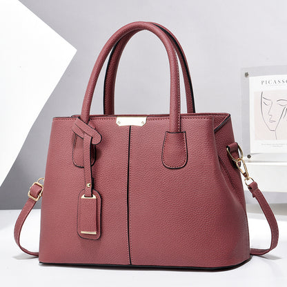 Women PU Leather Handbags Ladies Large Capacity Shoulder Bags New Fashion Crossbody Bags Rubber Pink 30x21x13