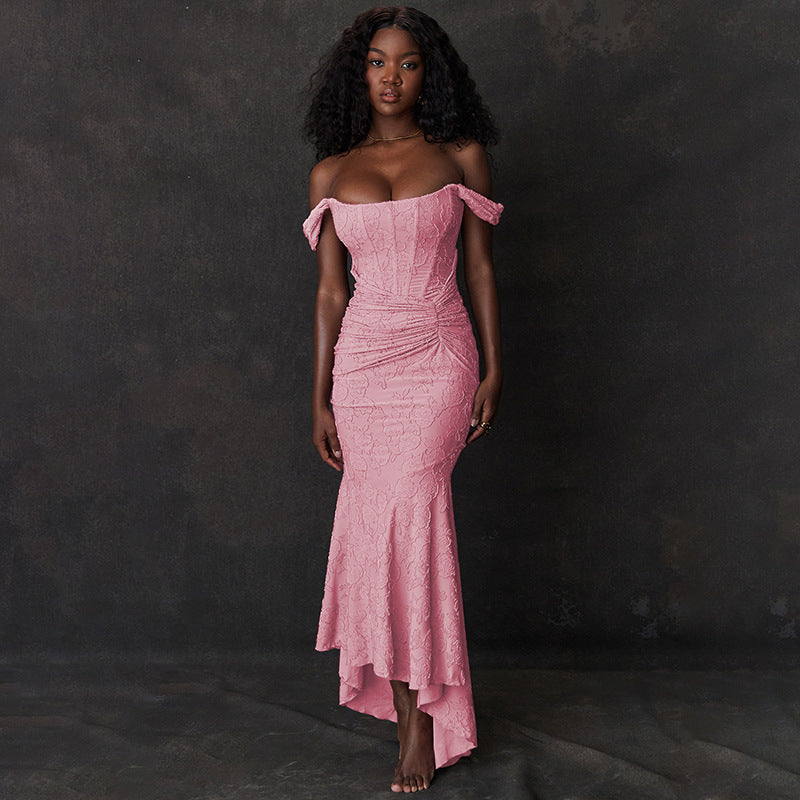 Mozision Off-shoulder Backless Sexy Evening Dress For Women Club Party Dress