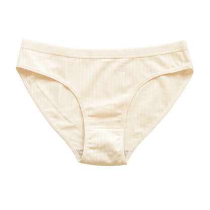 Underwear Pure Cotton Girl Plus Size Mid Mid-waist Solid Color