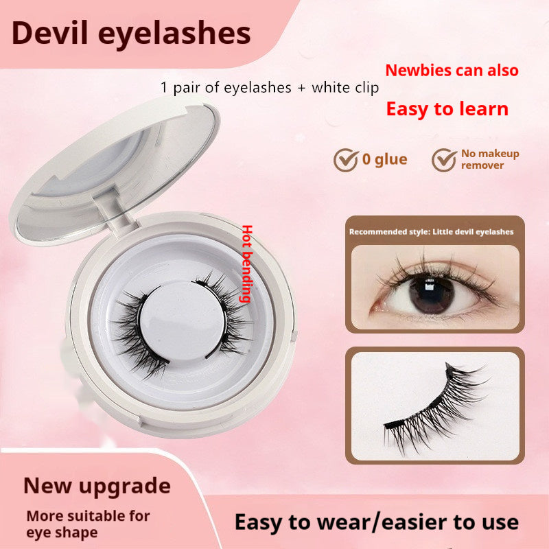 Magnetic Suction False Eyelashes Little Devil Supernatural Magnet Suit UBS033 1pair Eyelash Plus White Clip