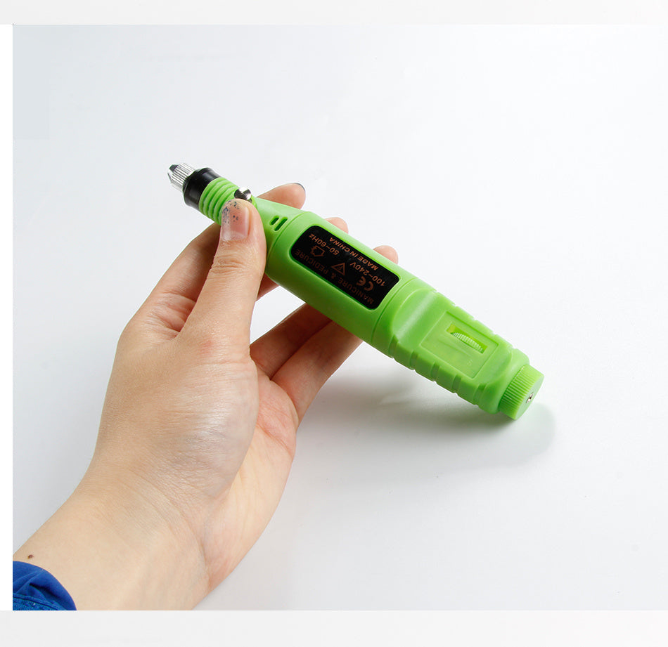 Electric Nail Polish Machine Pen Nail Art Tool Green