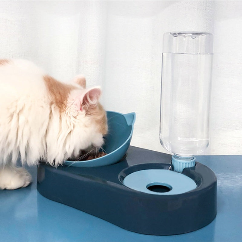 Two-in-One Pet Bowl Water Dispenser Automatic Water Pet Dog Cat Food Bowl
