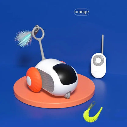 Remote Control Interactive Cat And Dog Car Toy USB Charging Self-moving Remote Control Orange Running Car USB