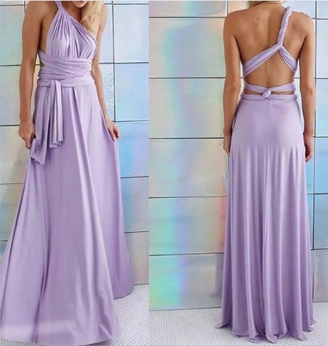 Women's Sexy Long Party Dress Club Floor-Length Summer Backless Bandage Maxi Dress Purple
